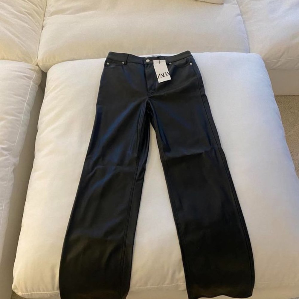 Zara Full Length Faux 90's Leather Pants